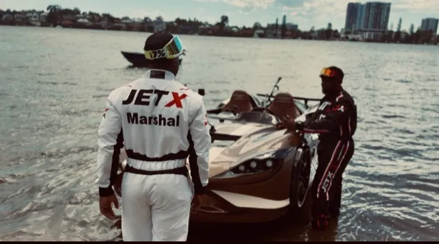 Jet X racer suited up